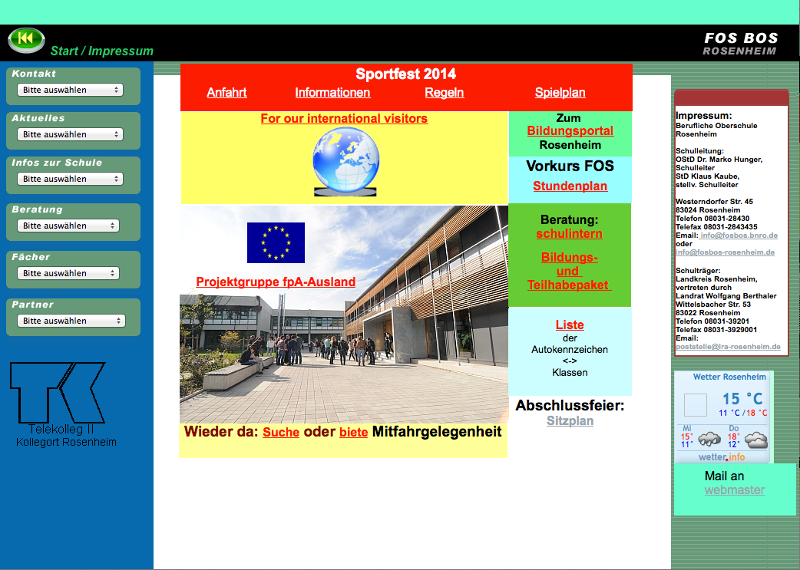 Umstellung auf neue Homepage