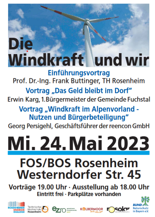 Rosenheimer Energiedialoge: Über Nutzen der Windkraft informieren